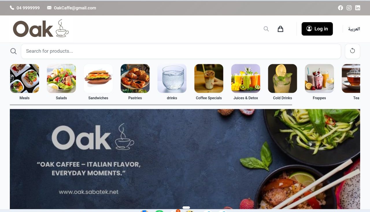 SabaTEK online shop storefront with product categories and promotional banner